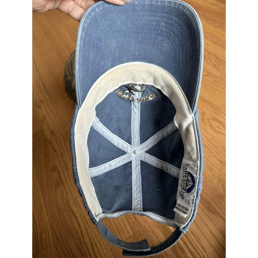 Estes Park Colorado Moose Embroidered Dad Hat Blue‎ Washed Cotton Cap